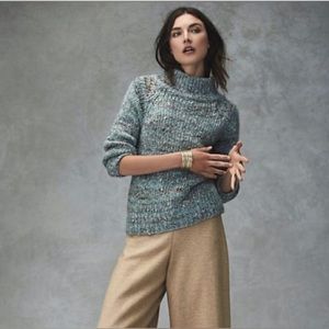 Anthropologie Moth Marled Alpaca Blend Knit Mockneck Sweater